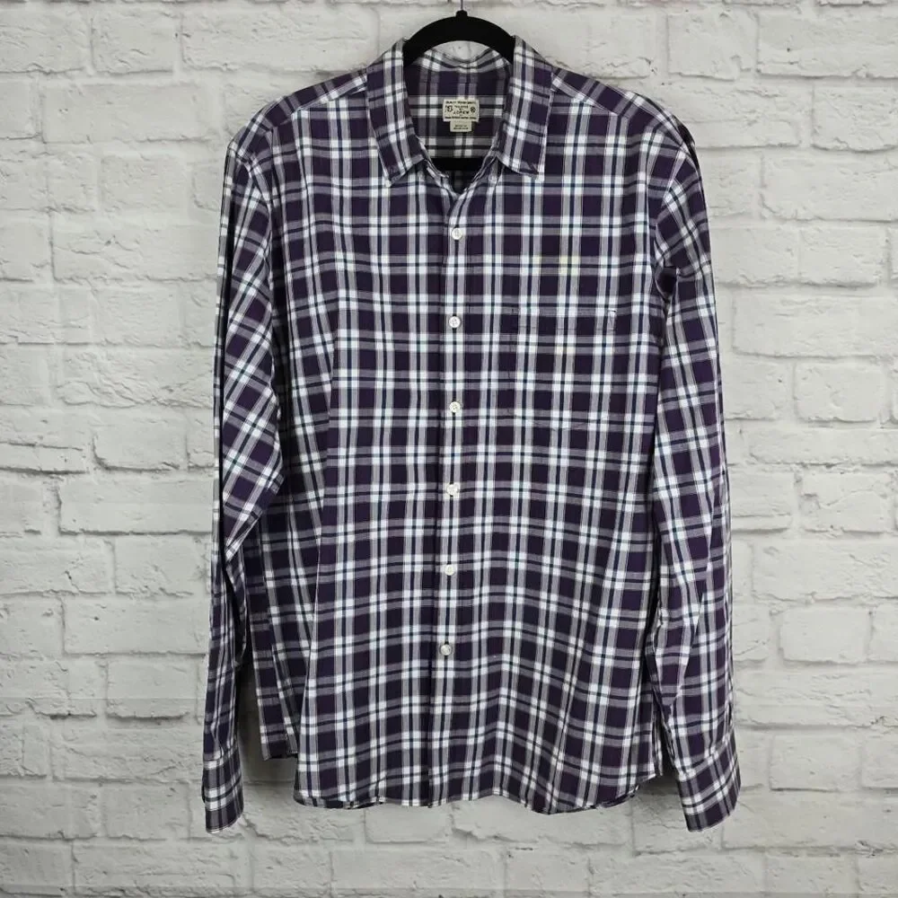 J Crew Tailored Fit Washed Long Sleeve Button Front Casual Shirt.‎ Men's XL